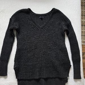 American Eagle Outfitters Charcoal V-Neck Sweater